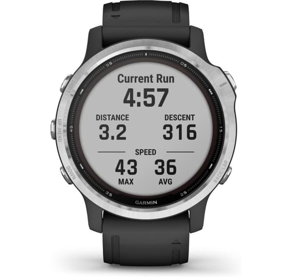 Garmin Fenix 6S Solar, silver/svart