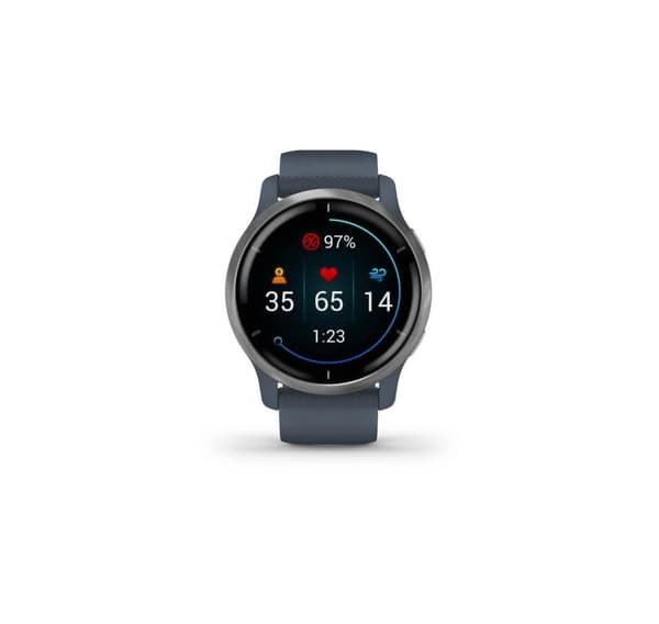Garmin Venu 2, silver/blå granit