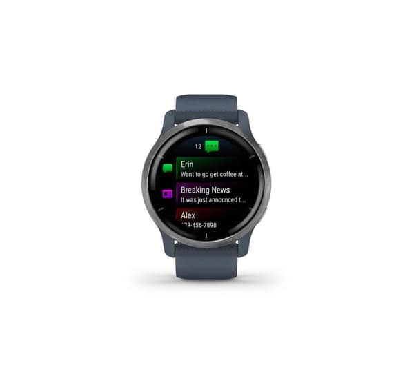 Garmin Venu 2, silver/blå granit