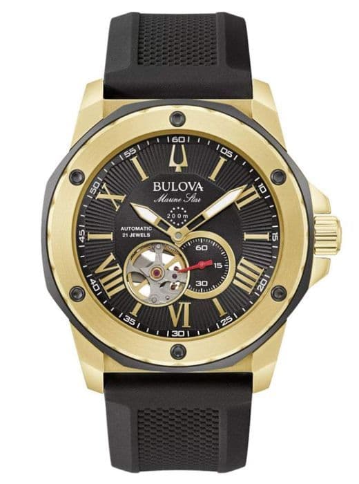 Klocka - Bulova - 98A272 - Automatisk - Analog - Svart Silikon 21 cm