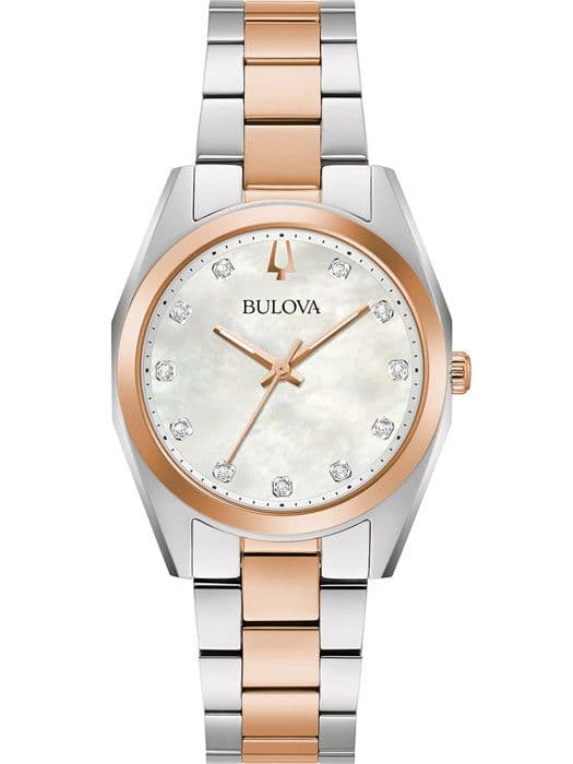 Bulova - Damklocka - Kvarts - Analog - Flerfärgat armband i rostfritt stål - 98P207