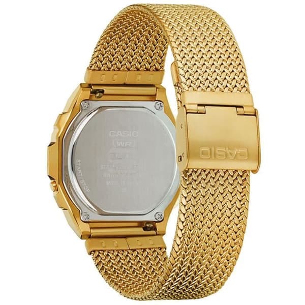 Casio A1000MGA-5EF Damklocka - Kvarts - Digital - Guld armband i rostfritt stål
