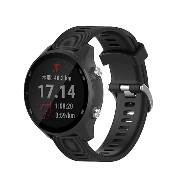 Silikonarmbånd til Garmin Forerunner 245 / 245 Music - Svart