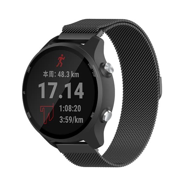 Armbånd Milanese til Garmin Forerunner 245 / 245 Music - Sort