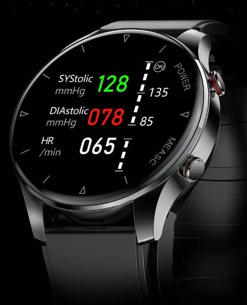 INF Smartwatch med blodiltnings- og blodtryksmåler Sort