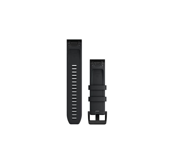 Garmin klokkeremQuickFit 22mm, svart silikon/rustfritt stål