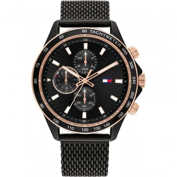 Klocka - Tommy Hilfiger - Miles - Chronograf - Svart Stål - Vattentålighet 5ATM