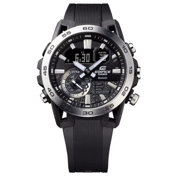 Casio Watch - Herr - ECB-40P-1AEF - Svart plast - 10 Atm - Kvarts - Dubbel display