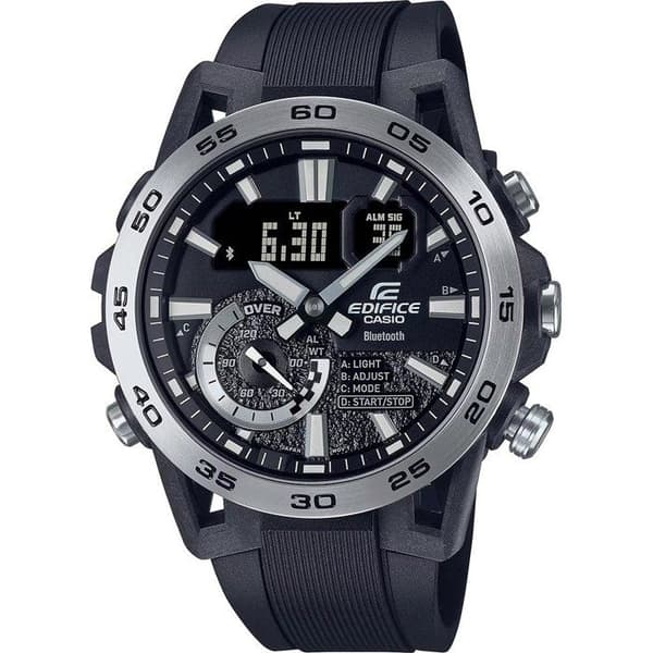 Casio Watch - Herr - ECB-40P-1AEF - Svart plast - 10 Atm - Kvarts - Dubbel display