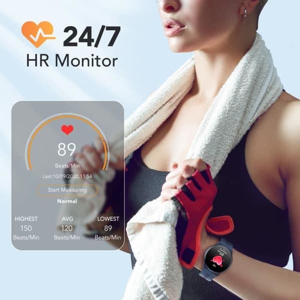 AGPTEK Smartwatch Herr, Bluetooth 5.0 Sport Connected Watch IP68 Vattentät Smart Armband Fitness Tracker