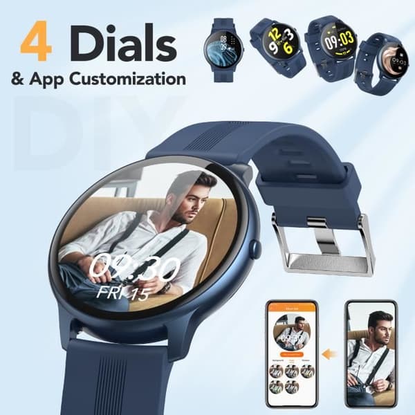 AGPTEK Smartwatch Herr, Bluetooth 5.0 Sport Connected Watch IP68 Vattentät Smart Armband Fitness Tracker