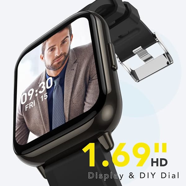 AGPTEK 1,69 tums ansluten klocka för män, Bluetooth 5.0 Sport Smartwatch med puls, stegräknare, oximeter, sömn