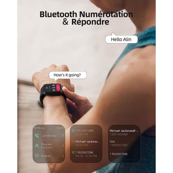 Parsonver Smart klocka för kvinnor med Bluetooth-samtal, pulsmätare för sömn, vattentät klocka för Android iOS
