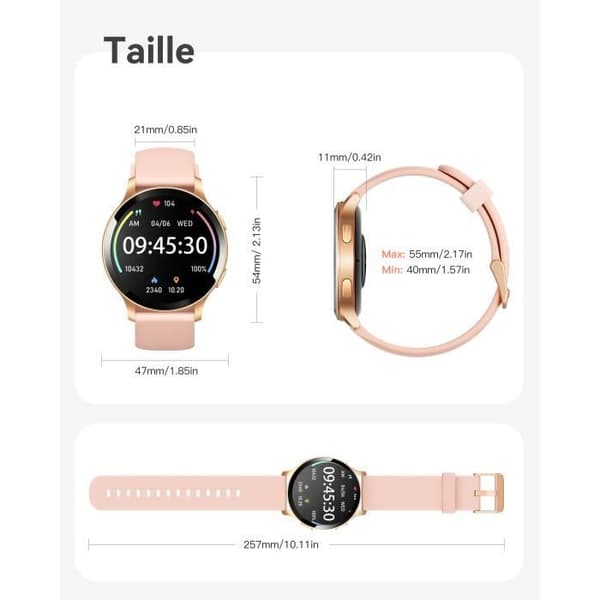 Parsonver Smart Watch för kvinnor med samtal, Bluetooth-urtavla, 1,43'' HD Smartwatch Sport med pulsfunktion