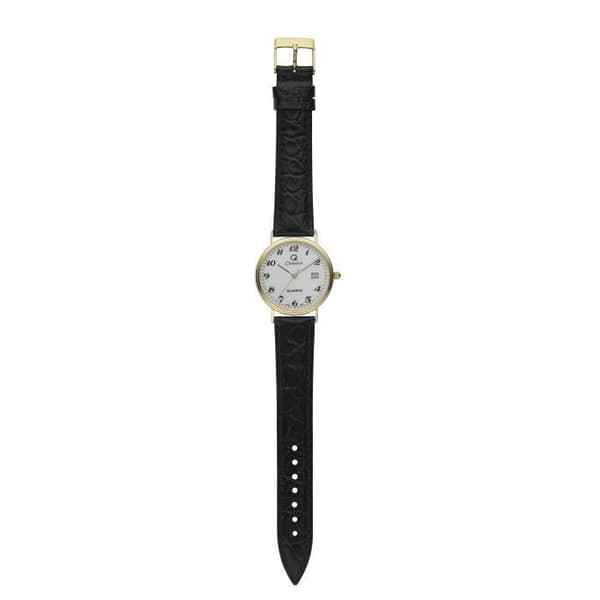 ORPHELIA GOLD WATCHES - Herrklocka - Kvarts - Analog - Svart läderarmband - MON-7081-2