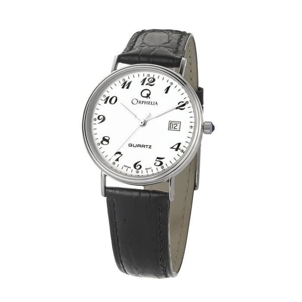 ORPHELIA GOLD WATCHES - Herrklocka - Kvarts - Analog - Svart läderarmband - MON-7082