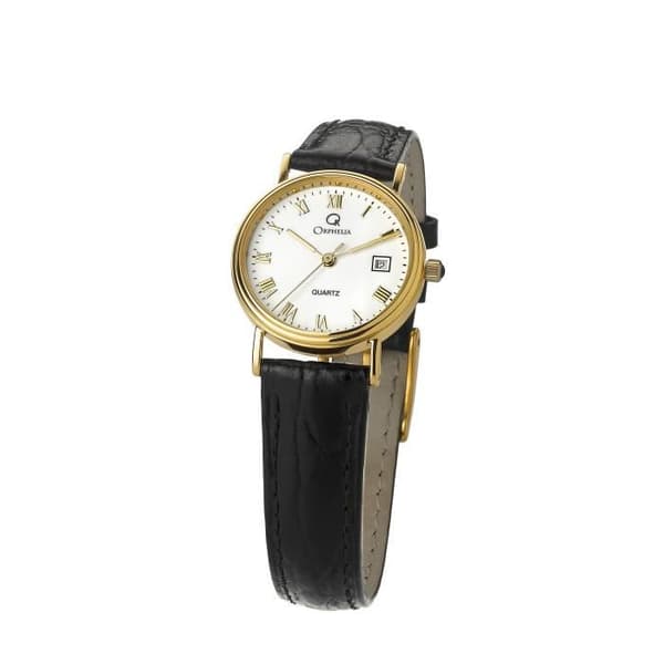ORPHELIA GOLD WATCHES - Damklocka - Kvarts - Analog - Svart läderarmband - MON-7083