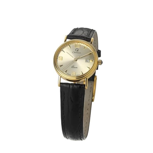 ORPHELIA GOLD WATCHES - Damklocka - Kvarts - Analog - Svart läderarmband - MON-7083-3