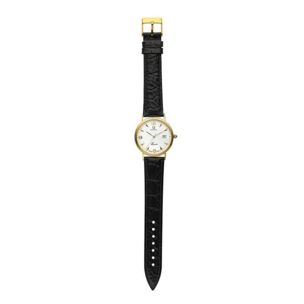 ORPHELIA GOLD WATCHES - Herrklocka - Kvarts - Analog - Svart läderarmband - MON-7081-1