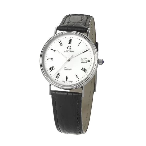 ORPHELIA GOLD WATCHES - Herrklocka - Kvarts - Analog - Svart läderarmband - MON-7082-1