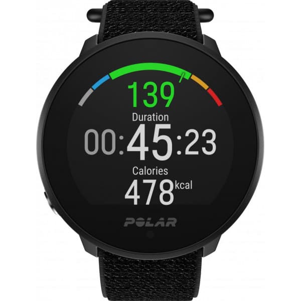Polar Unite - fitnessur, sort velcrorem