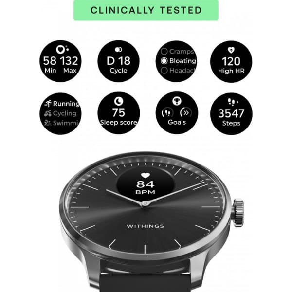 Withings Scanwatch Light -smartwatch, 37 mm, sort