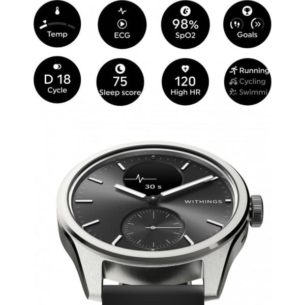 Withings Scanwatch 2 -älykello, 42 mm, musta