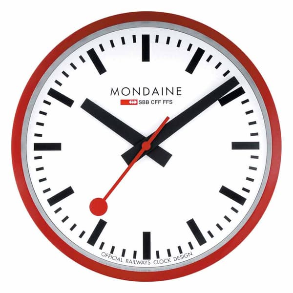 Mondaine Klocka M990 Röd 250 mm
