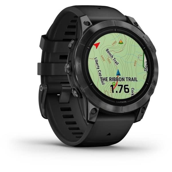 GARMIN - Epix Pro (Gen2) - Högpresterande smartklocka - 47mm - Stål, Grå med svart rem