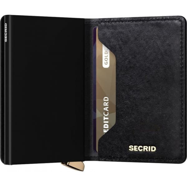 Secrid Emboss Lines Diamond Black Slimwallet - plånbok, svart med diamantmönster