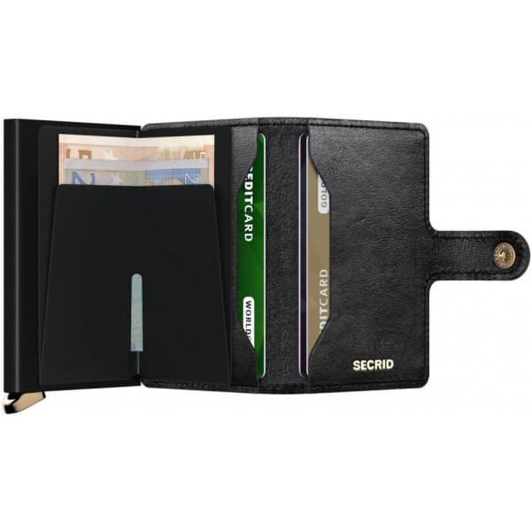 Secrid Emboss Lines Diamond Black Miniwallet -pung, præget sort