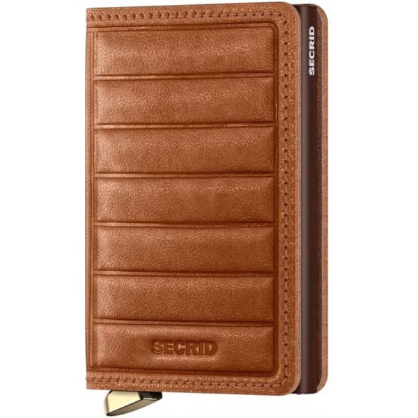 Secrid Emboss Lines Cognac Slimwallet-plånbok, präglad konjak