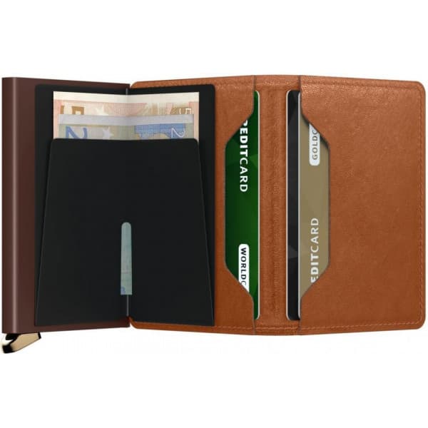 Secrid Emboss Lines Cognac Slimwallet-plånbok, präglad konjak