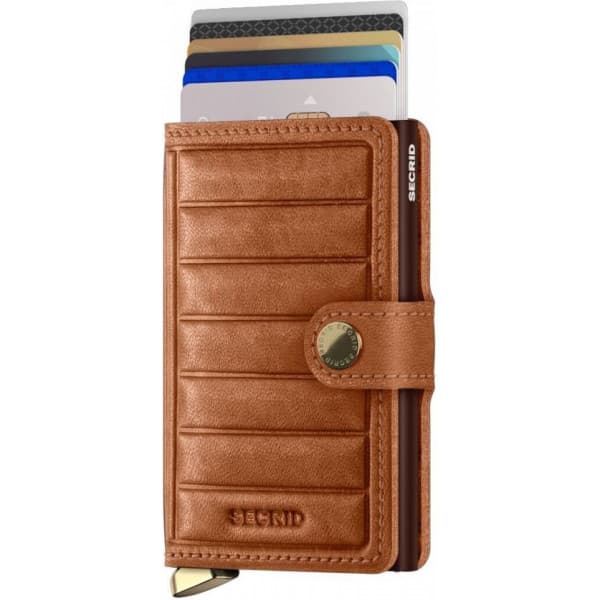Secrid Emboss Lines Cognac Miniwallet-plånbok, konjak