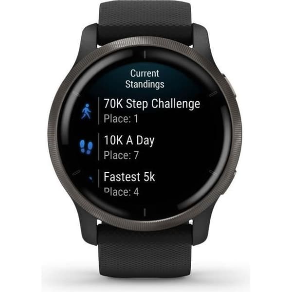 Garmin Venu 2 Grå smartklocka med svart rem Svart