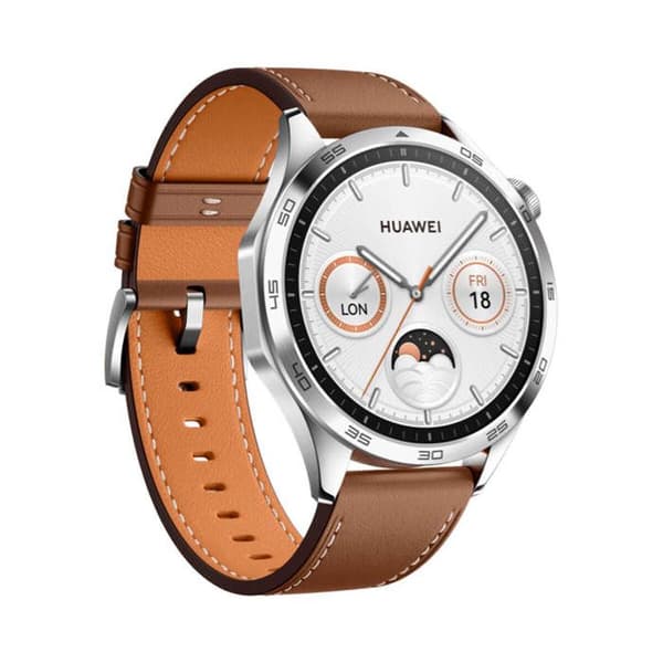 Ansluten klocka Huawei Watch GT 4 46 mm Klassiskt läderband Brun