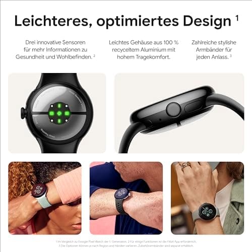 Google Pixel Watch 2 - det bästa från Google och Fitbit - pulsmätning, stresshantering, säkerhetsfunktioner - Android - Champagne Gold aluminiumkropp
