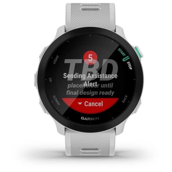 Sportansluten klocka - GARMIN - Forerunner 55 - Whitestone (Vit)