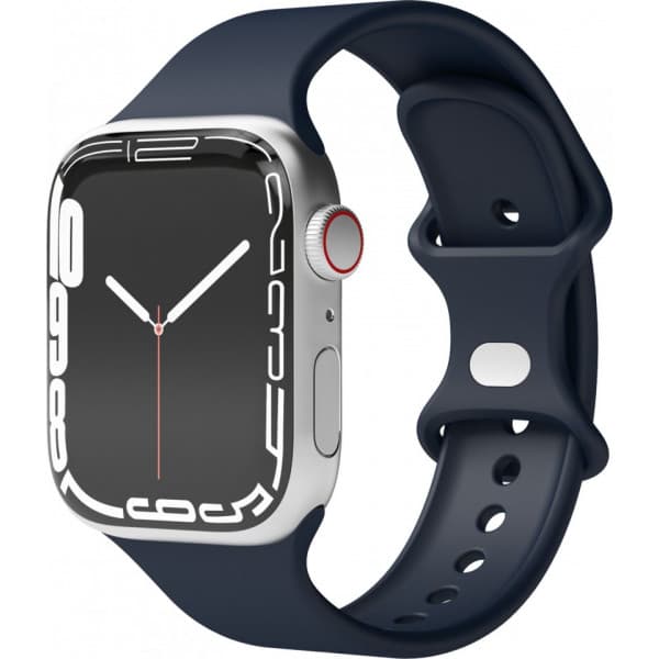 Vonmählen Classic Band -silikoniranneke, Apple Watch 42 / 44 / 45 / 49, tummansininen