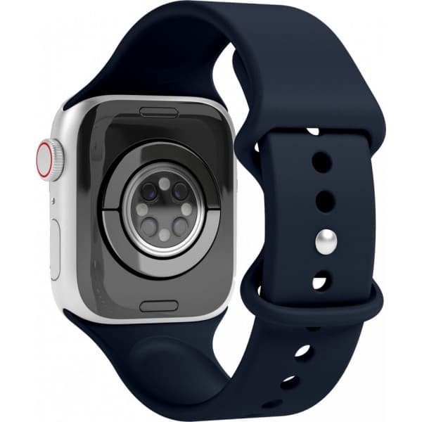 Vonmählen Classic Band -silikoniranneke, Apple Watch 42 / 44 / 45 / 49, tummansininen