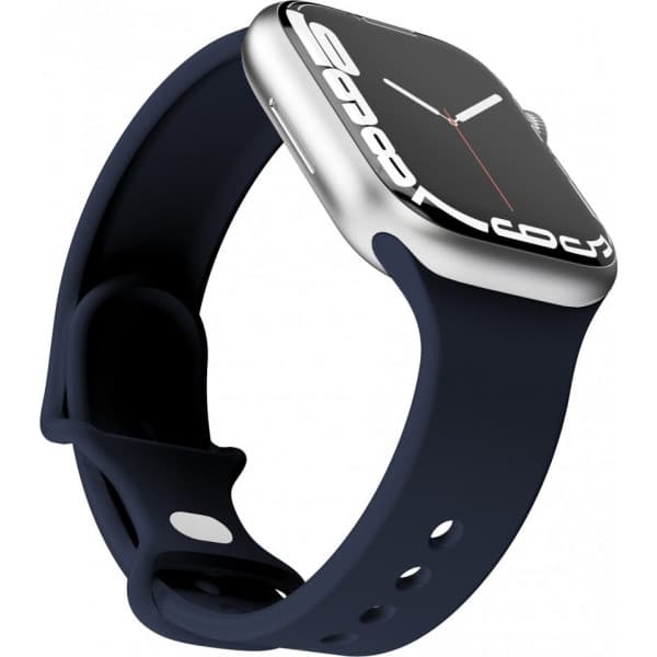 Vonmählen Classic Band -silikoniranneke, Apple Watch 42 / 44 / 45 / 49, tummansininen