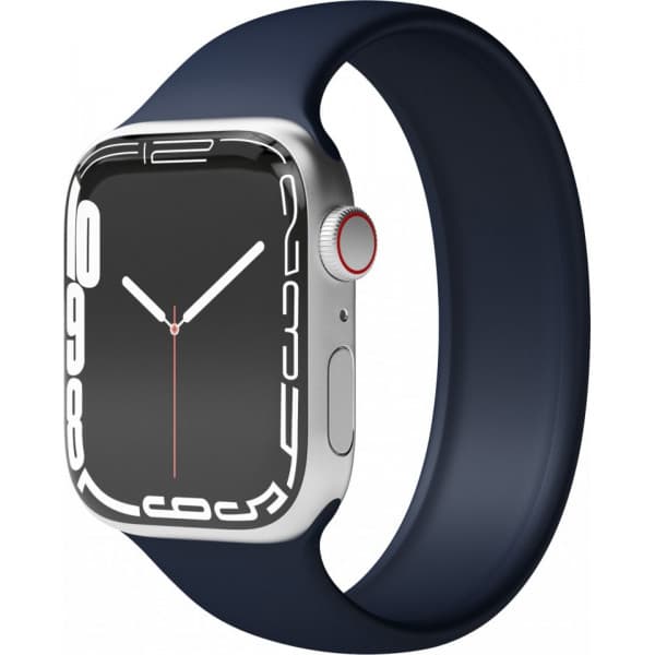 Vonmählen Solo Loop -silikoniranneke, Apple Watch 42 / 44 / 45 / 49, S-koko, tummansininen