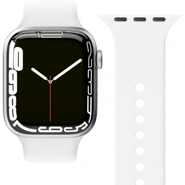 Vonmählen Classic Band - silikonearmbånd til Apple Watch 42 / 44 / 45 / 49, hvid