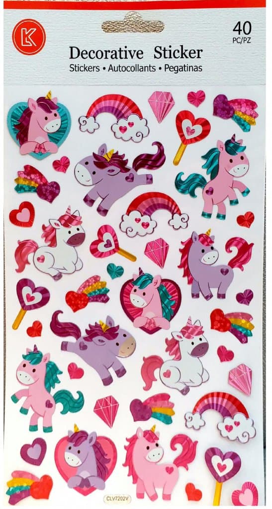 Suntoy Pyssel Leksaker Stickers 2376 Unicorn Stickers 40st