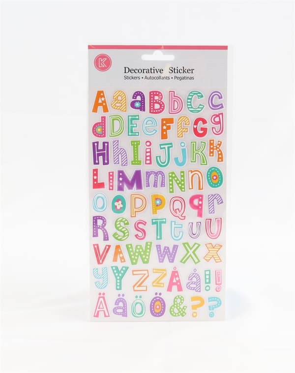 Suntoy 2309 Pyssel Leksaker Stickers 65st Färgade Bokstäver 2cm