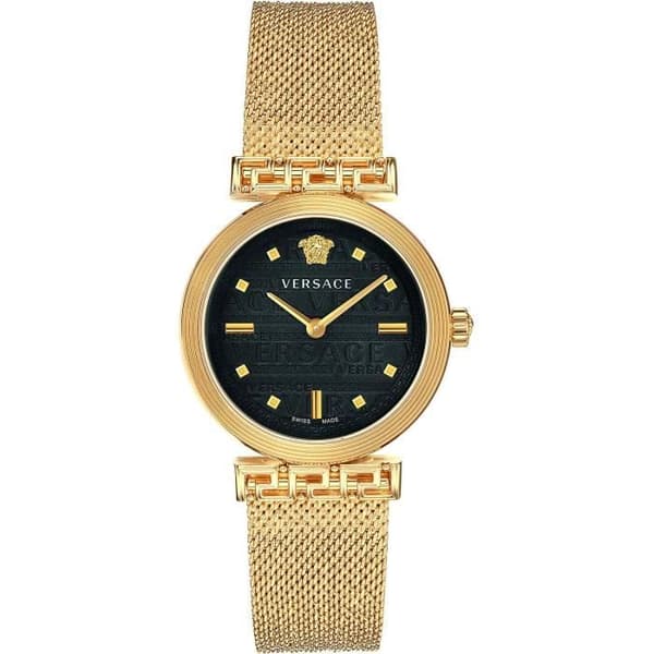 Kvartsklocka för kvinnor - VERSACE - Meander VELW00720 - Stål - Svart - Chic