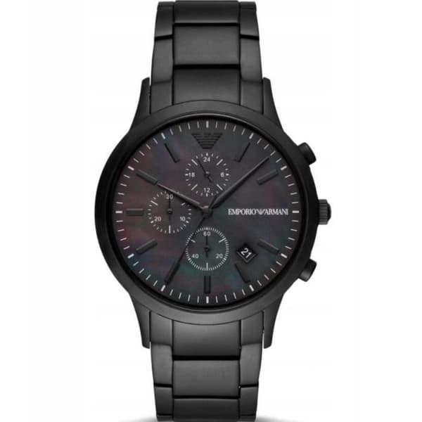 Montre Chronographe Quartz - Emporio Armani - AR11275 - Acier Inoxydable - Noir - Vattentålighet 5 Atm