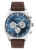 Miniatyrbild 3 av 4: Klocka - Hugo Boss - 1513709 - 44mm - Brunt läder - Blå Urtavla - Kvarts