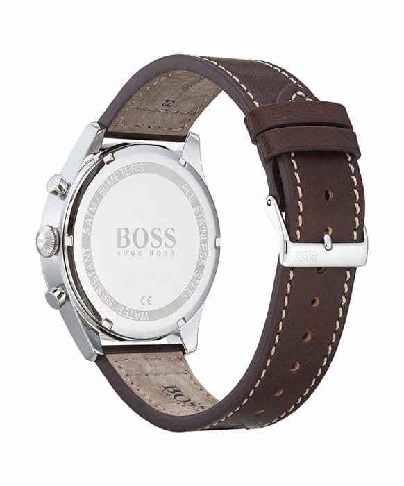 Klocka - Hugo Boss - 1513709 - 44mm - Brunt läder - Blå Urtavla - Kvarts