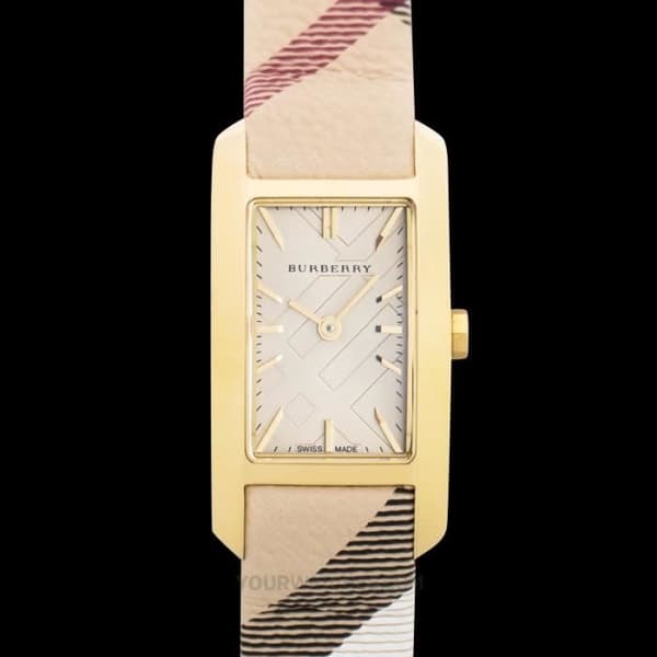 Damklocka - Burberry - BU9509 - Kvarts - Läder - Guld - 26 mm